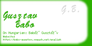 gusztav babo business card